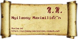 Nyilassy Maximilián névjegykártya